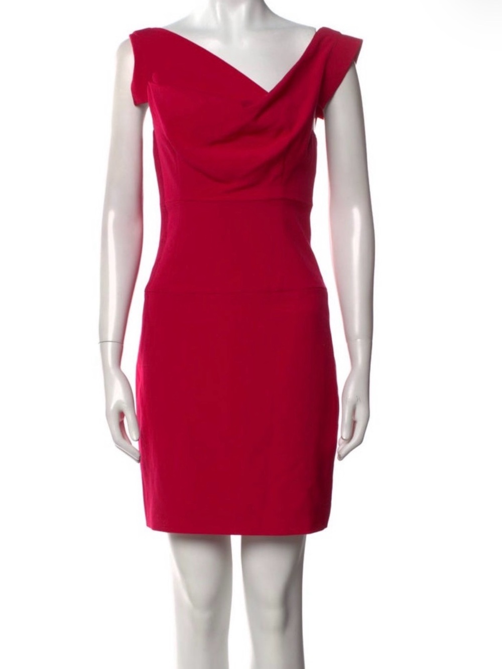 Black Halo One-Shoulder Red Sheath Dress